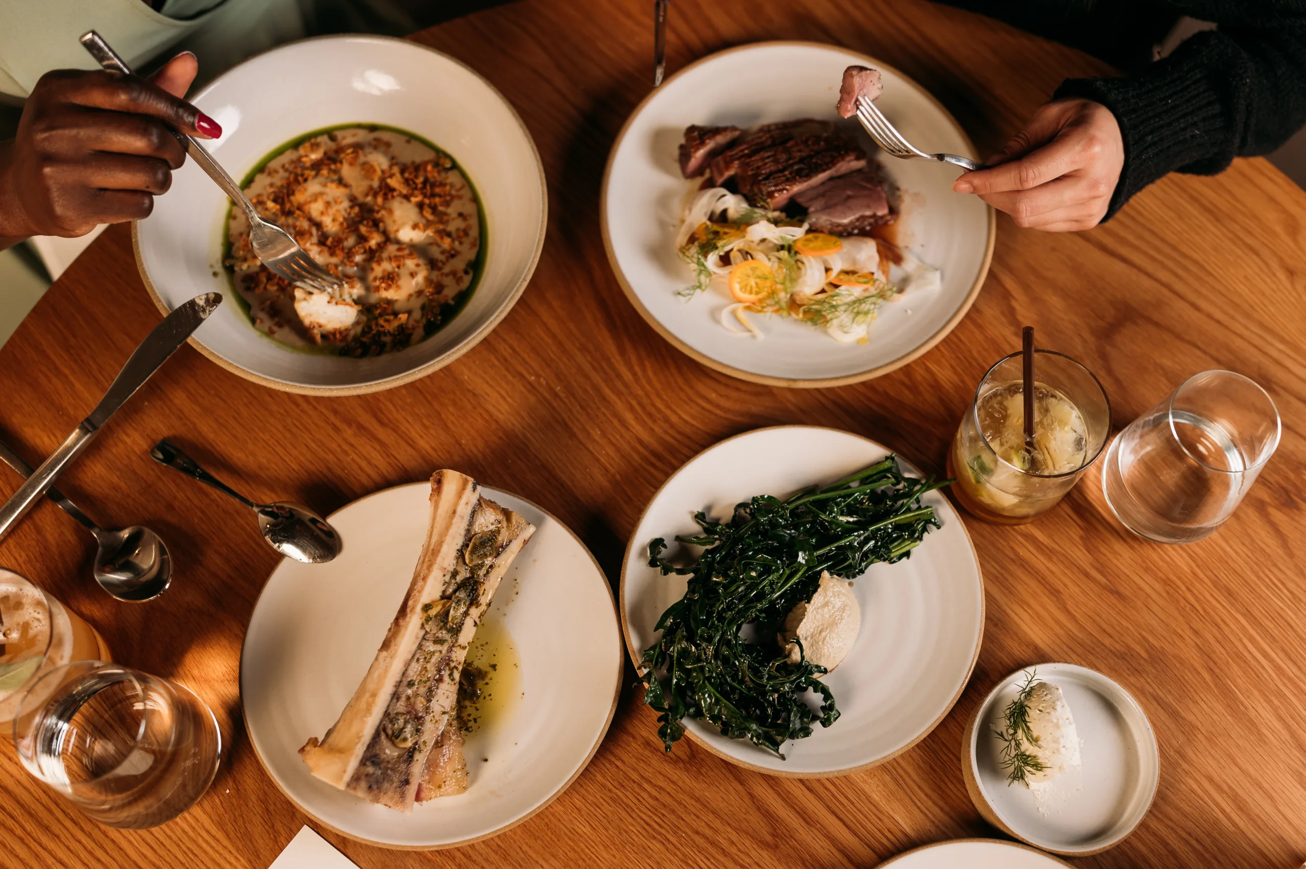 Dishes at Dawn Ranch's Lodge